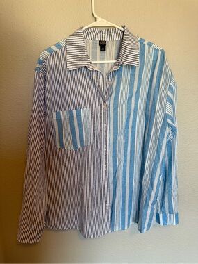 wild fable Blue & White Coastal Striped Button-Down Shirt